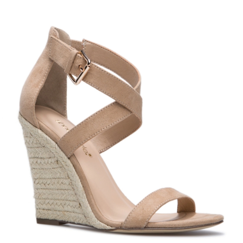 Wedge Sandal W/ Crisscross Strap